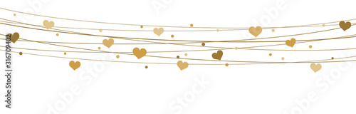 hearts on strings background for valentine's day