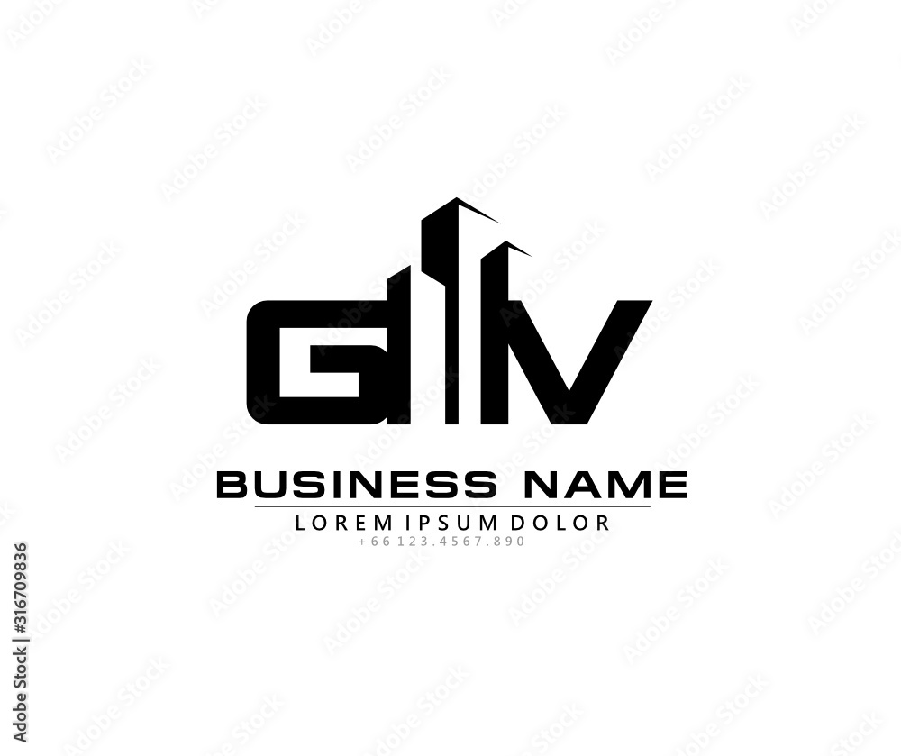 G V GV Initial building logo concept G V GV Initial building logo concept