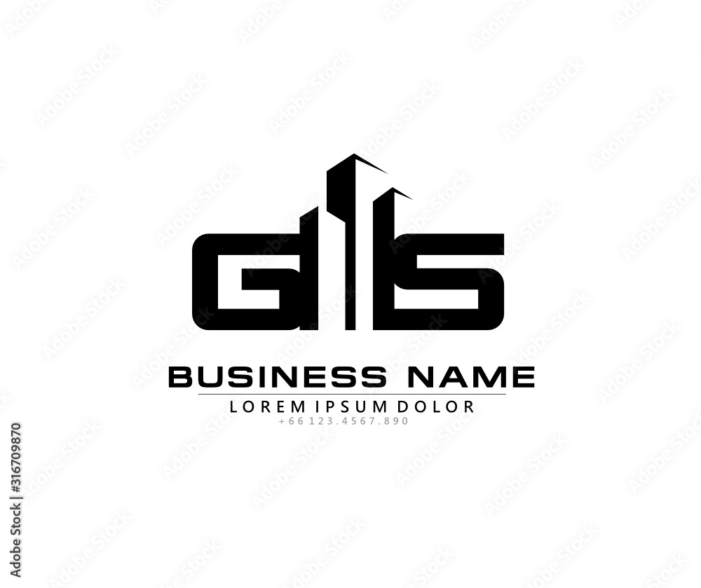 G S GS Initial building logo concept G S GS Initial building logo concept