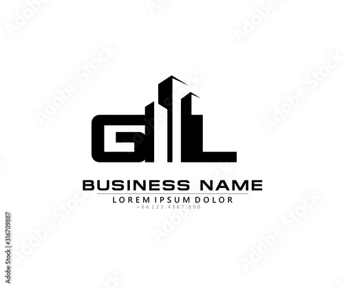 G L GL Initial building logo concept