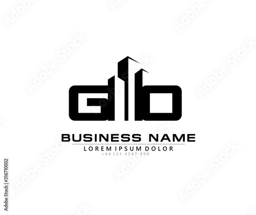 G O GO Initial building logo concept