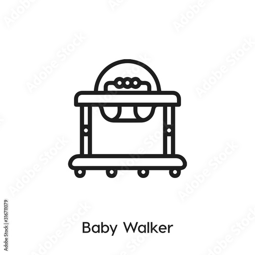 baby walker vector icon . baby walker symbol sign