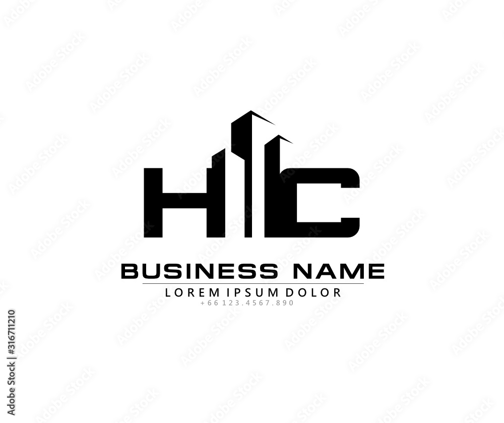 H C HC Initial building logo concept