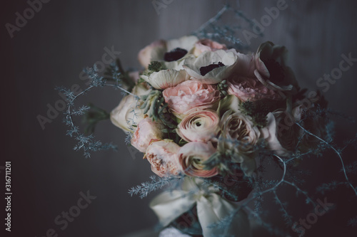 Fototapeta Naklejka Na Ścianę i Meble -  Bohemian wedding bouquet with beautiful flowers. 