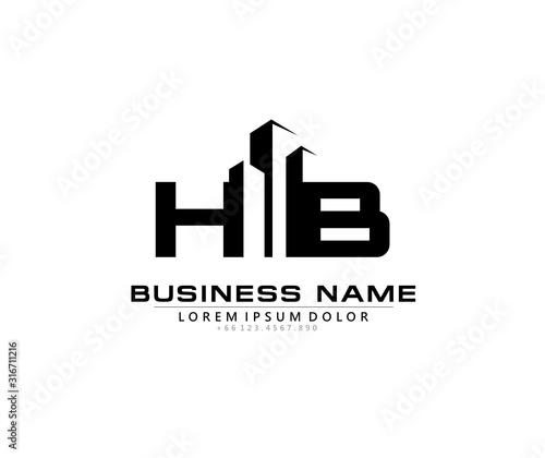 H B HB Initial building logo concept