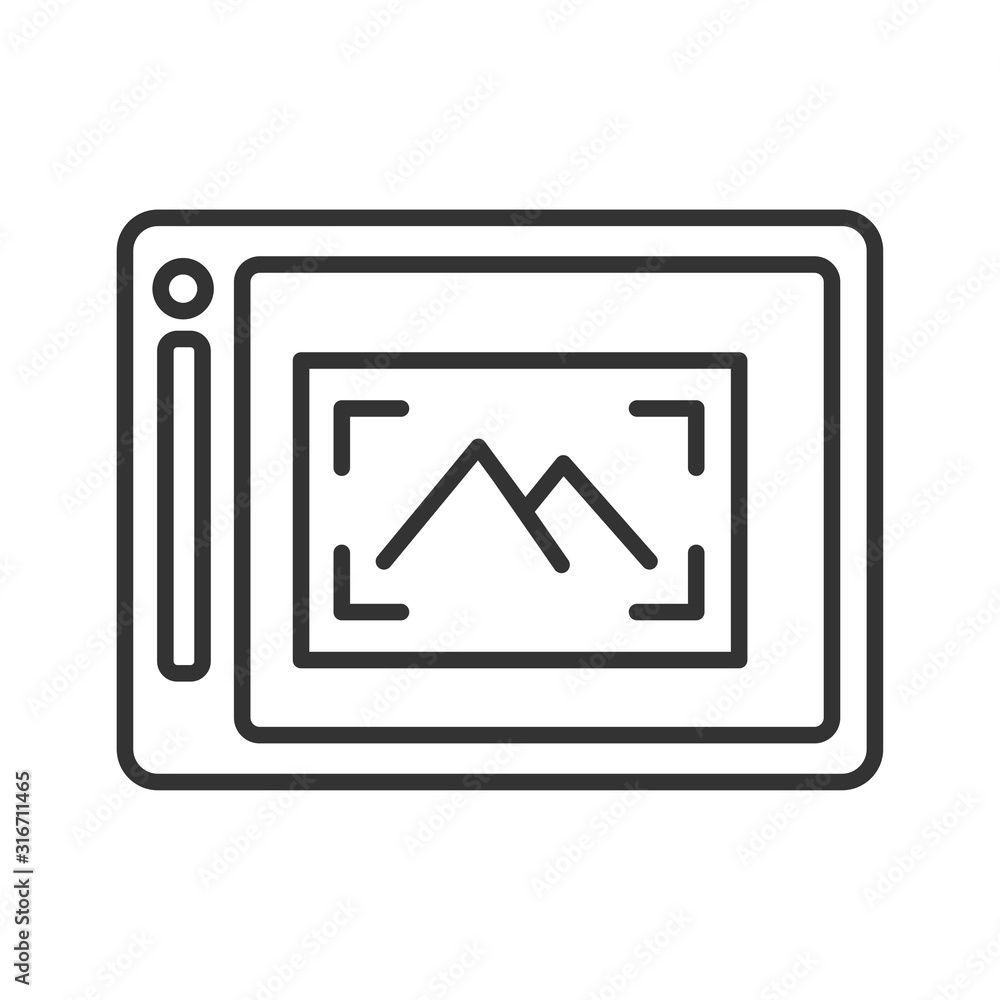 Action camera and picture on screen black line icon. Electronic device concept. Pictogram for web page, mobile app, promo. UI UX screen. User interface display. Editable stroke Action camera and picture on screen black line icon. Electronic device concept. Pictogram for web page, mobile app, promo. UI UX screen. User interface display. Editable stroke