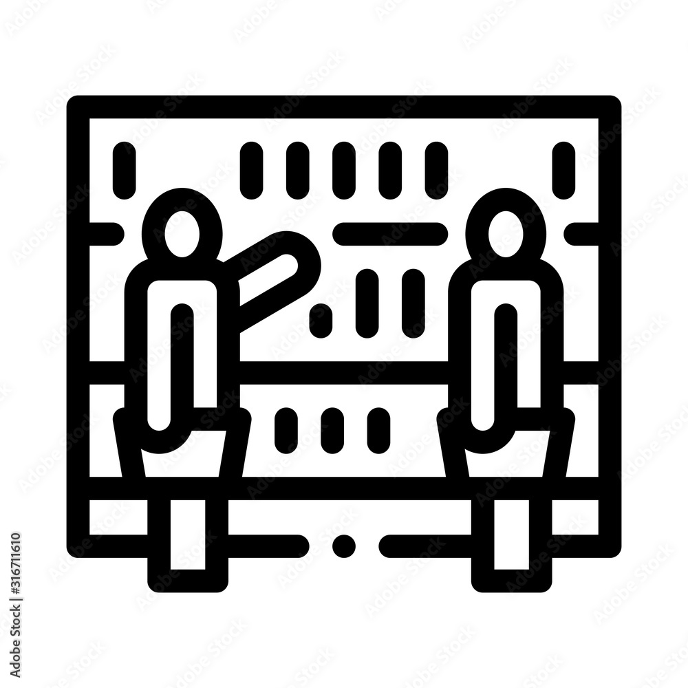 Customers Counter Icon Vector. Outline Customers Counter Sign. Isolated Contour Symbol Illustration Customers Counter Icon Vector. Outline Customers Counter Sign. Isolated Contour Symbol Illustration