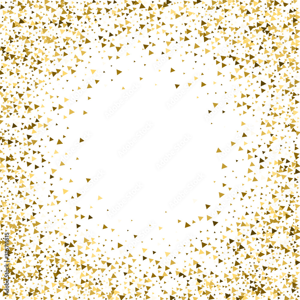Gold triangles luxury sparkling confetti. Scattere