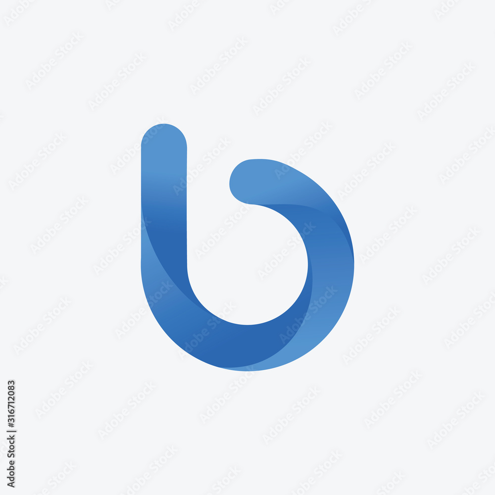 logo letter B with ribbon swoosh wave. The logo can be used for business consulting and financial companies. Technology digital concept. - vector logo letter B with ribbon swoosh wave. The logo can be used for business consulting and financial companies. Technology digital concept. - vector