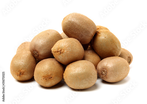 kiwi fruit on white background 