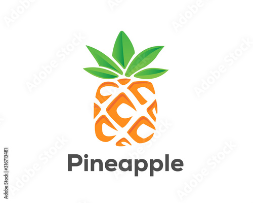simple Abstract pineapple logo design inspiration