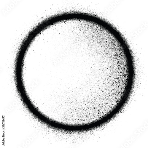 graffiti ball shape shaded sprayed in black over white