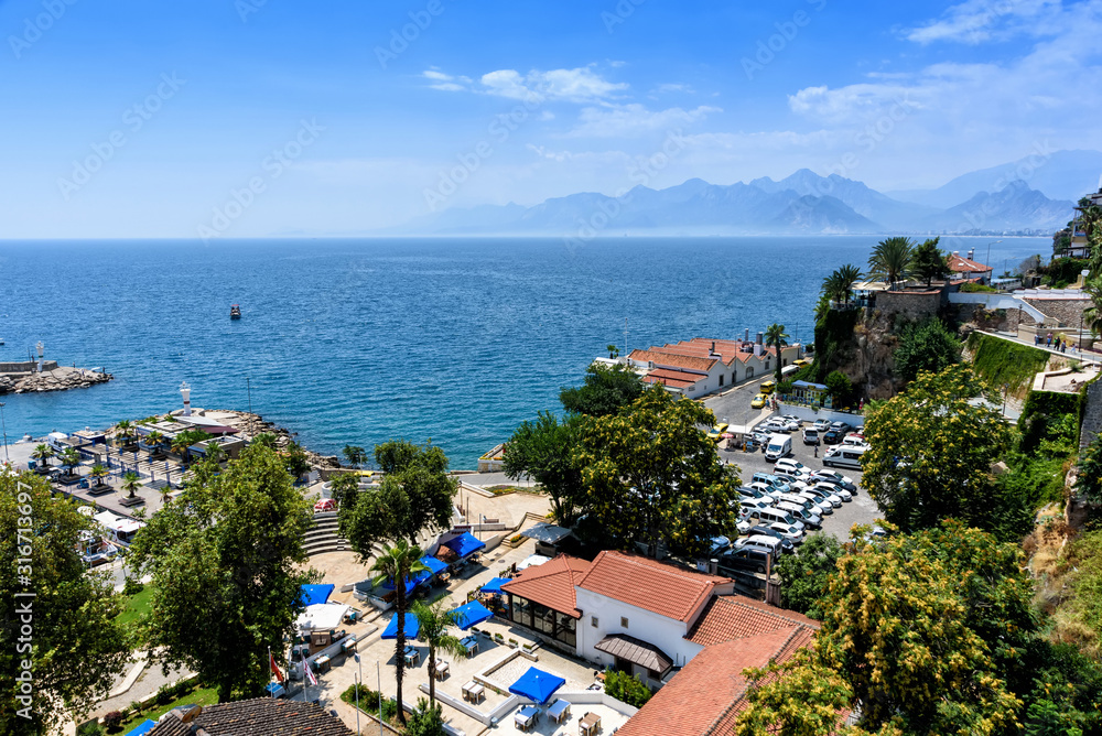 Antalya, Turkey - July 26, 2019: Old town of Antalya is a popular tourist destination.