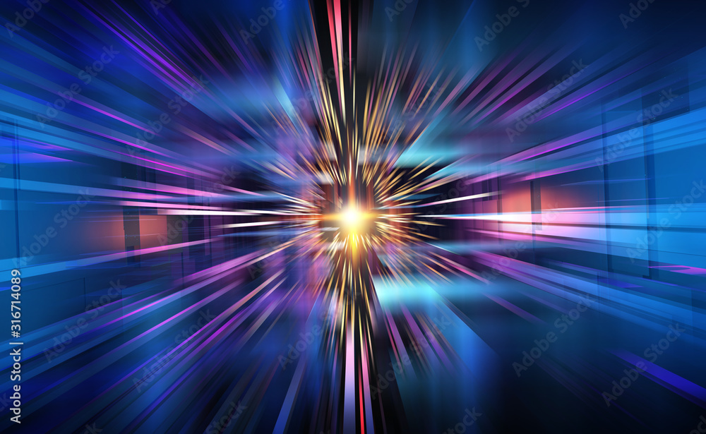 Data flow, high-speed tunnel, flight in cyberspace 3D illustration, wireless network and future technologies Data flow, high-speed tunnel, flight in cyberspace 3D illustration, wireless network and future technologies