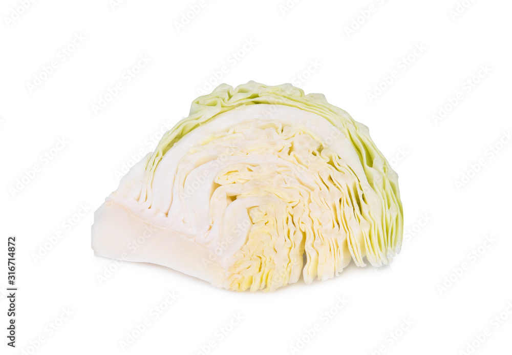 Obraz premium sliced cabbage isolated on white background