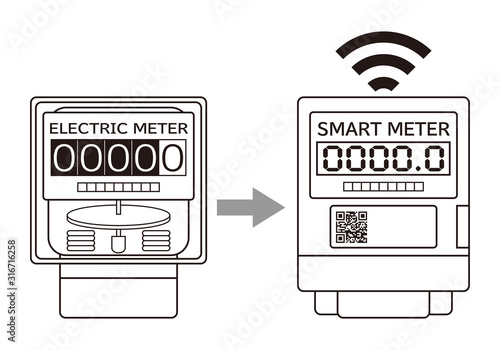 電気メーター スマートメーター 導入 アイコン イラスト ベクター