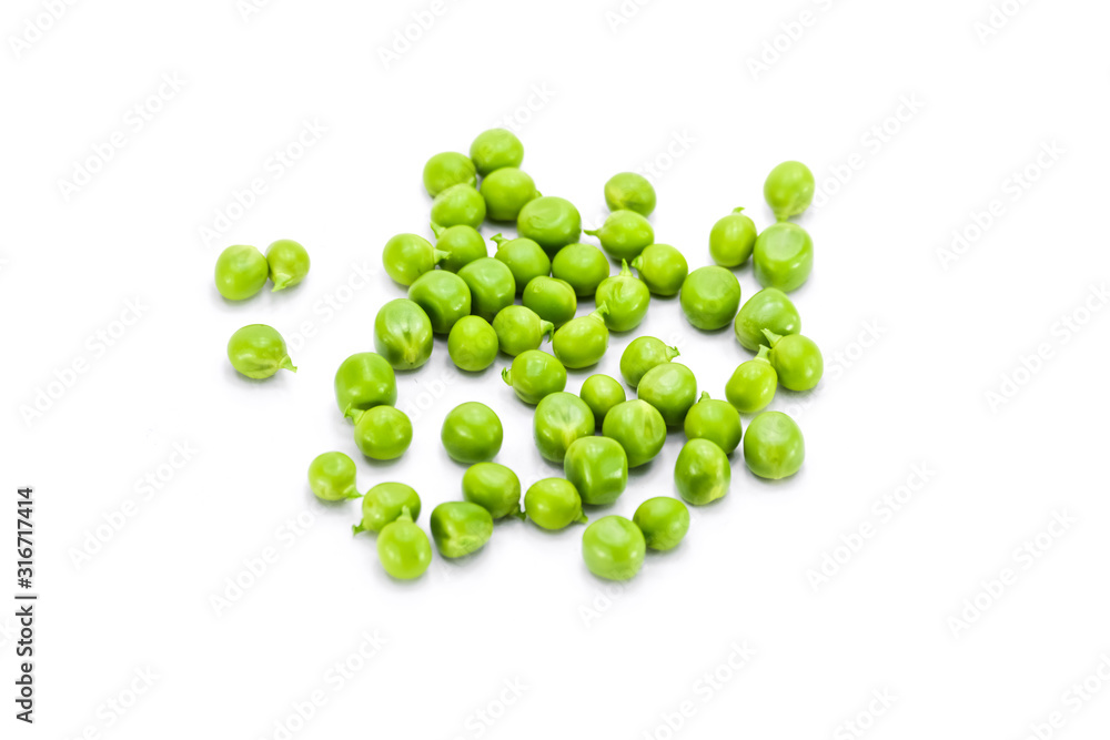 Fresh green peas isolated on a white background Fresh green peas isolated on a white background