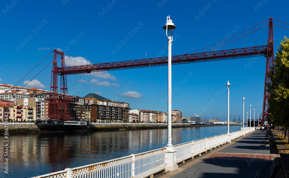 Obraz premium General view of Vizcaya Bridge, Portugalete