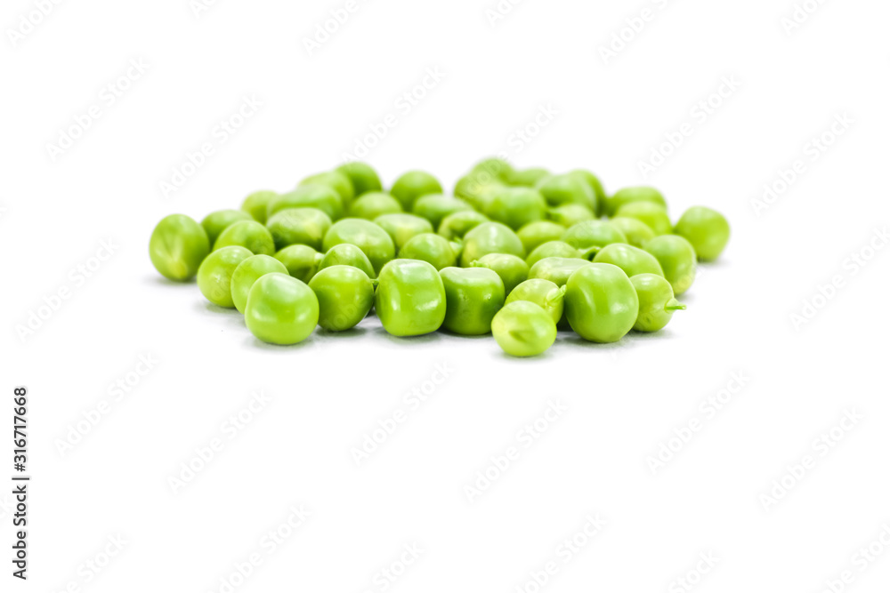 Fresh green peas isolated on a white background Fresh green peas isolated on a white background