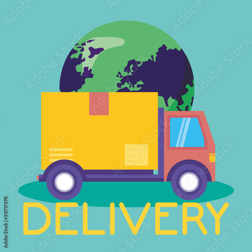 logistic delivery service with truck