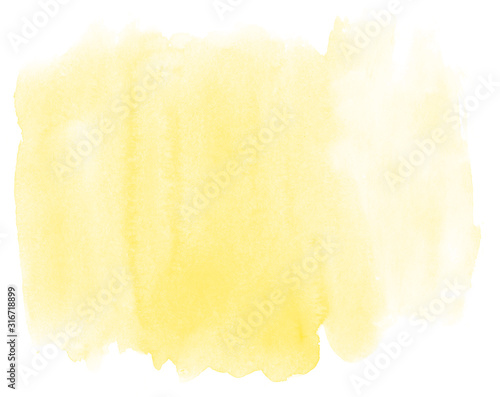 Yellow watercolor background. Illustration drawn by hand. Performed with several wide brush strokes.