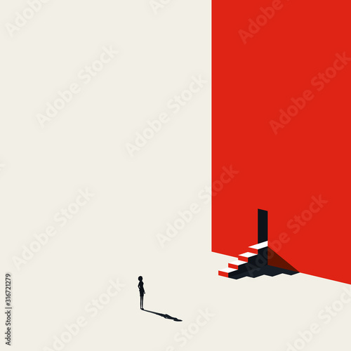 Business or career opportunity for woman vector concept. Symbol of inspiration, challenge, success and growth.