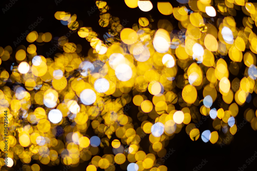 Gold abstract bokeh background. Defocused