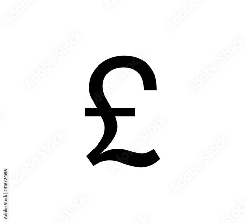 Pound sterling icon. Vector illustration, flat design