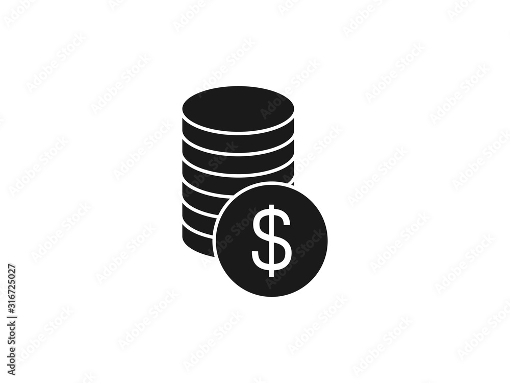 Coins stack, money icon. Vector illustration, flat design. Coins stack, money icon. Vector illustration, flat design.