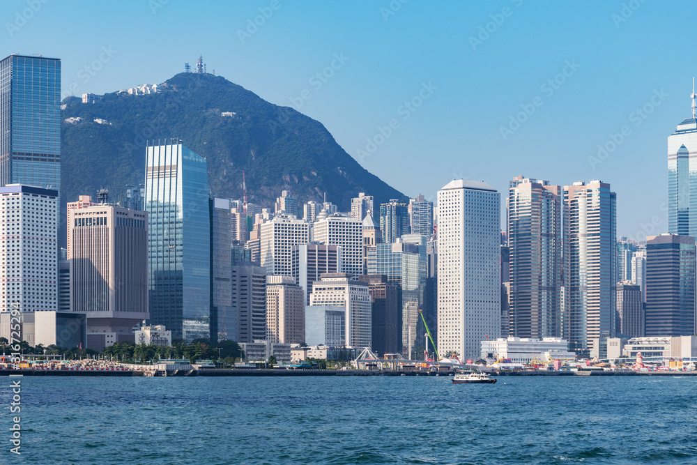 Fototapeta premium Day city view of Hong Kong island.