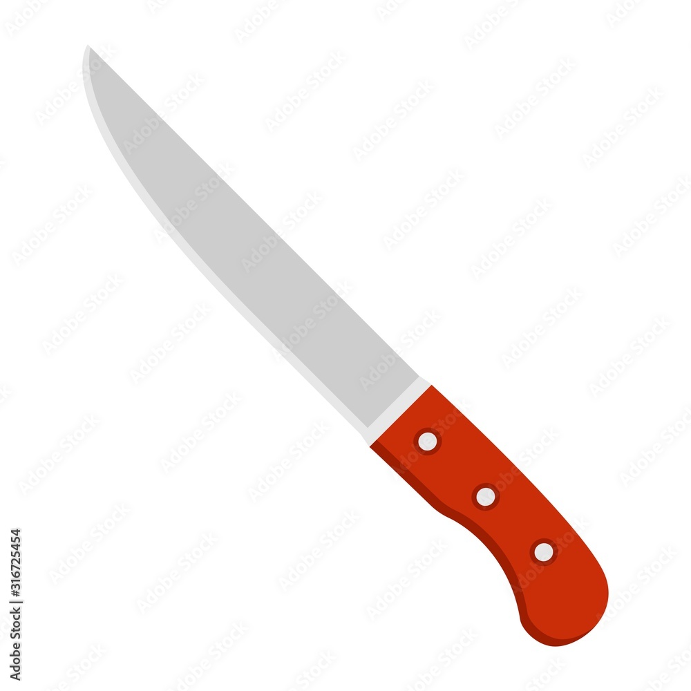 Knife icon in flat style. Kitchen utensils sign. Vector illustration Knife icon in flat style. Kitchen utensils sign. Vector illustration