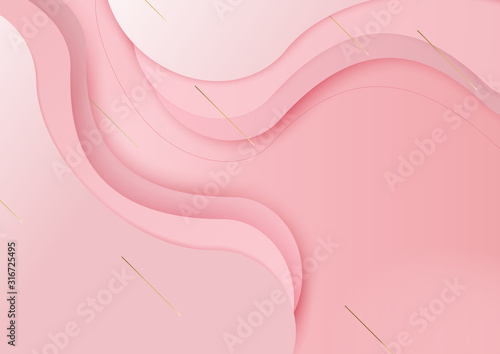 Pink waved overlap background with copy space