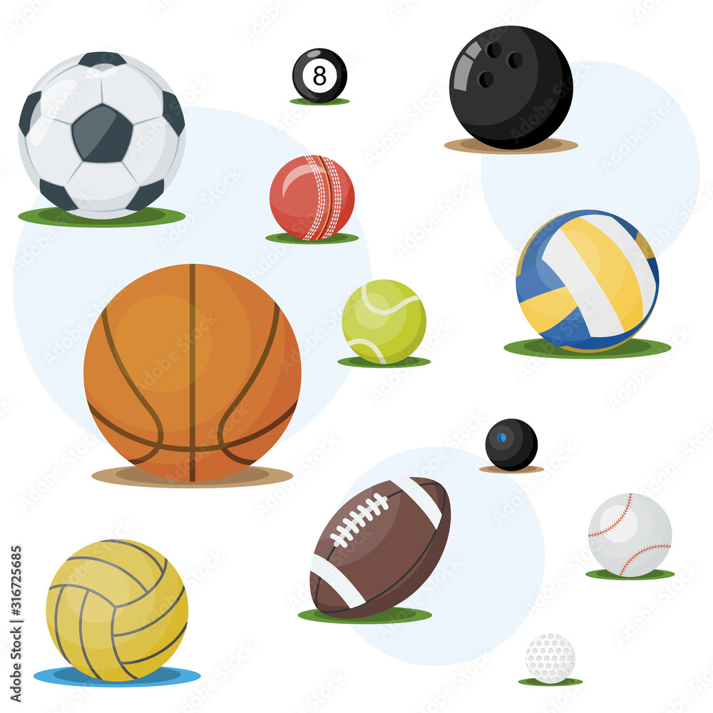 Set of sports balls. vector illustration