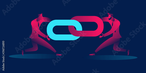 Backlinks or link building. seo concept. business concept