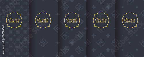 Set of dark vintage seamless backgrounds for luxury packaging design.