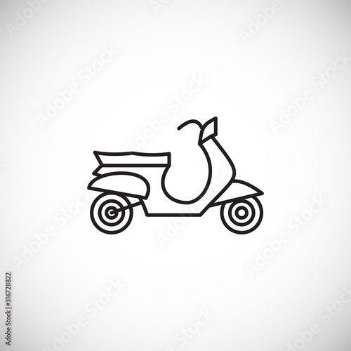 Motorcycle icon outline on background for graphic and web design. Creative illustration concept symbol for web or mobile app