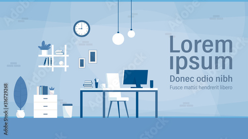 Business workspace in room interior