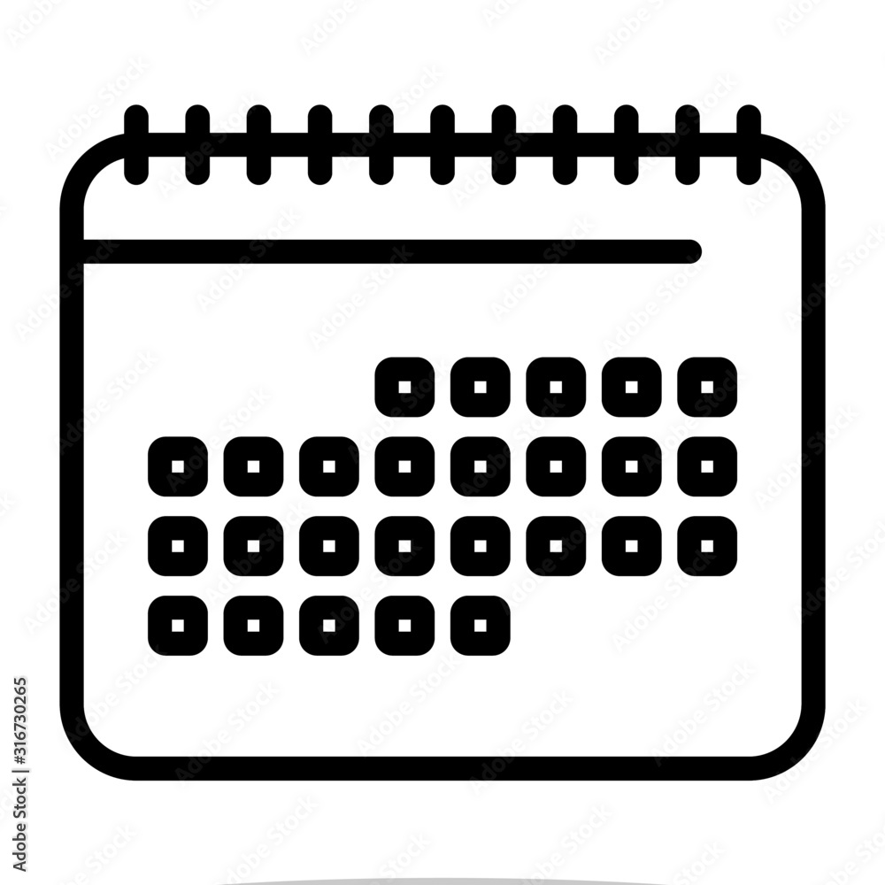 Calendar icon in flat style. Calendar symbol for your web site design, logo, app, UI Vector EPS 10. Calendar icon in flat style. Calendar symbol for your web site design, logo, app, UI Vector EPS 10.