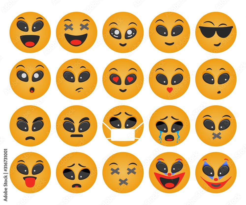 emoticons round set emoticons round set