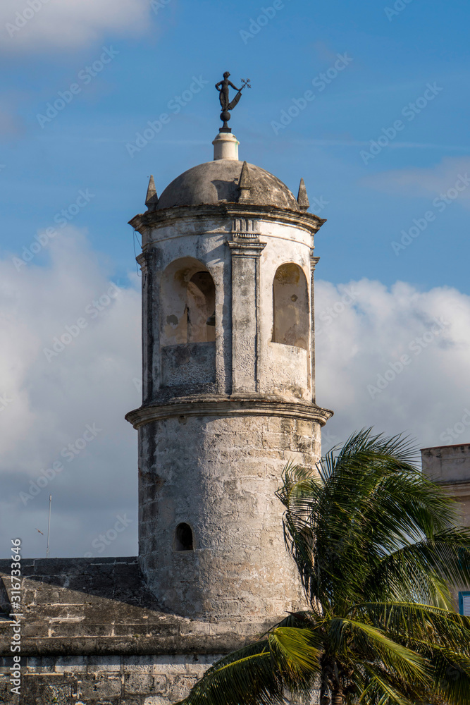 royal force castle of havana tower, cuba, castillo de la real fuerza