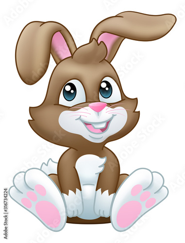Very cute Easter bunny rabbit cartoon character