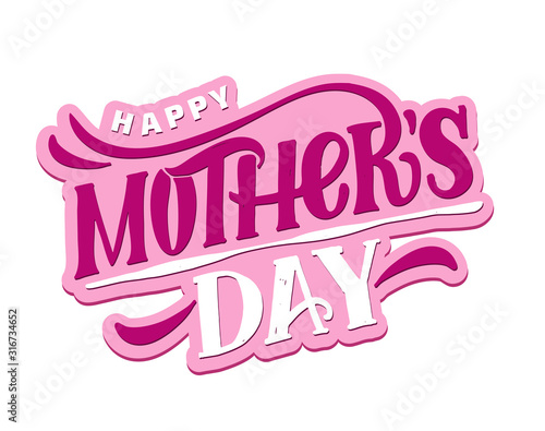 Mother's day lettering for Gift card. Vintage Typography, great design for any purposes. Modern calligraphy template. Celebration quote. Handwritten text postcard. Vector illustration