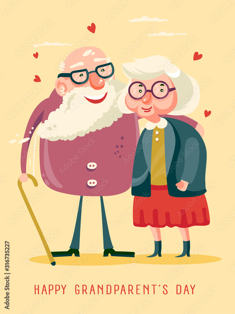 Vector greeting card to Grandparents day Vector greeting card to Grandparents day