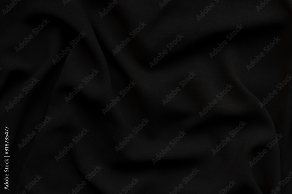 Fototapeta premium Ciemny materiał o fakturze dużych fałd