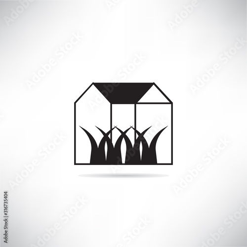 glasshouse farming icon for smart farming technology concept