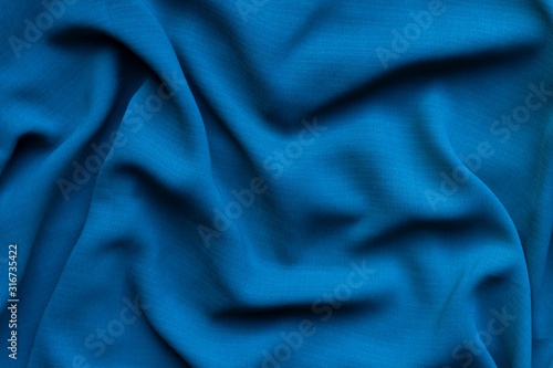 Blue fabric with large folds texture