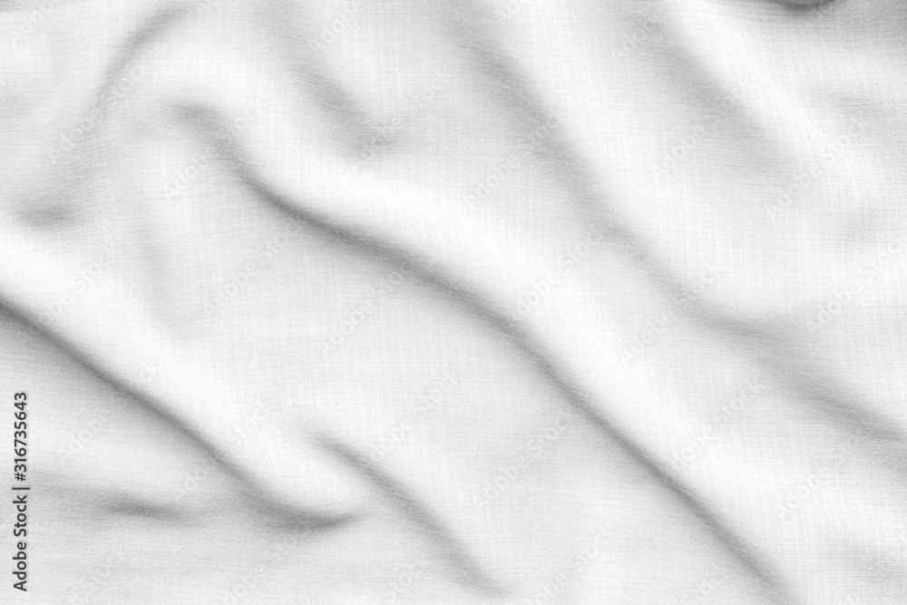 White fabric with large folds background White fabric with large folds background