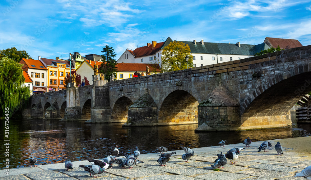 Cityscape of Czech town Pisek