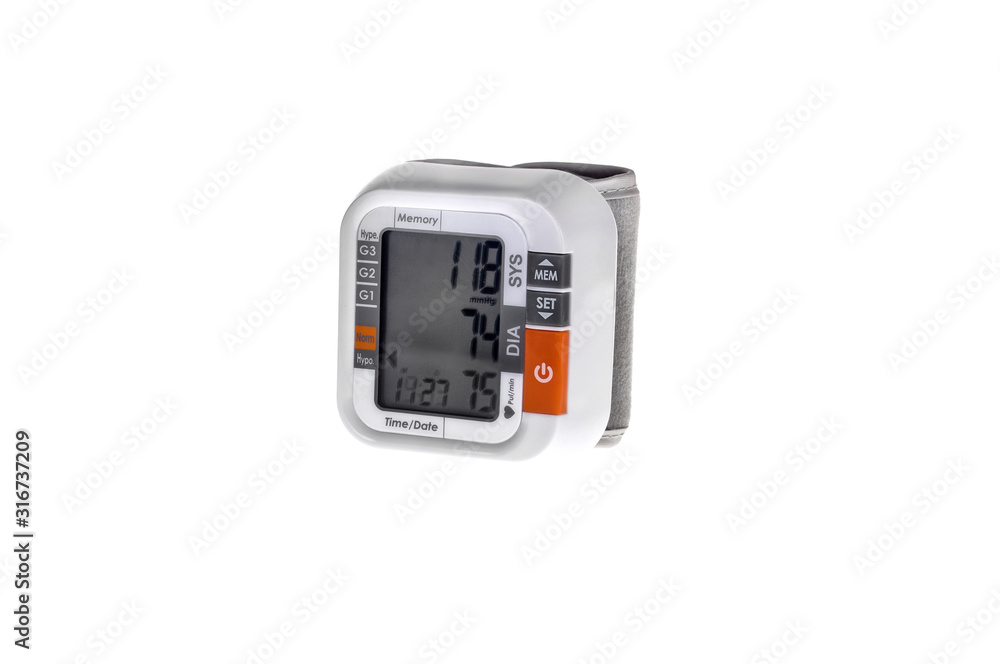 Automatic digital blood pressure monitor. Automatic digital blood pressure monitor.
