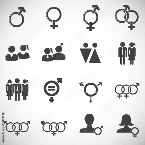 Gender diversity related icons set on background for graphic and web design. Creative illustration concept symbol for web or mobile app
